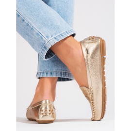 Goodin Mocassins dorés confortables pour femmes Shelovet 2
