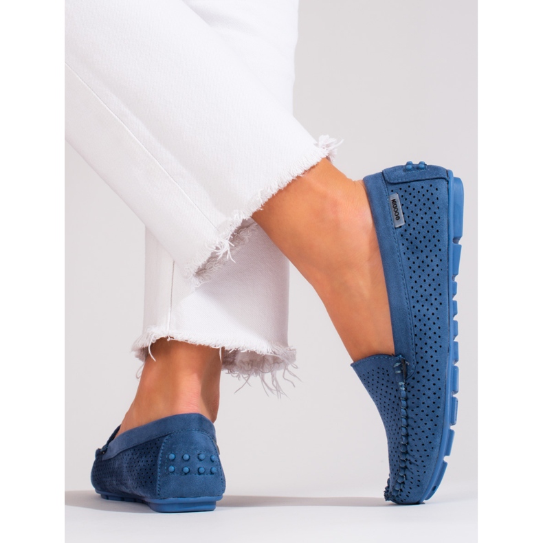 Goodin Mocassins en cuir Shelovet bleu clair 2