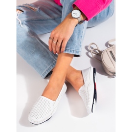 Mocassins ajourés pour femme blanc Shelovet 2
