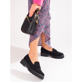 Chaussures femme Vinceza en daim noir 2