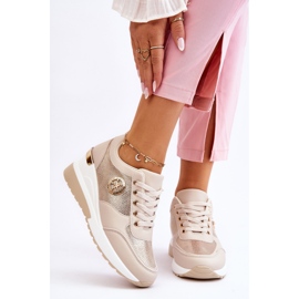 PG1 Baskets compensées à la mode Beige Jaliyah 1