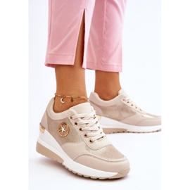 PG1 Baskets compensées à la mode Beige Jaliyah 2