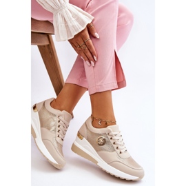 PG1 Baskets compensées à la mode Beige Jaliyah 7