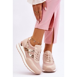 Baskets cloutées nude Adley beige 1