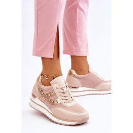 Baskets cloutées nude Adley beige 2