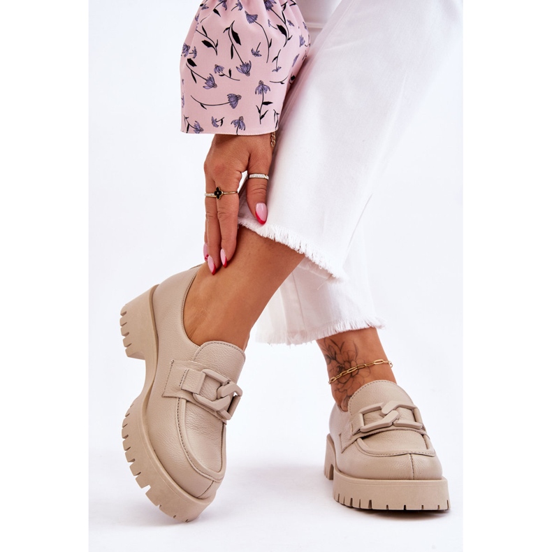Lemar Mocassins Cuir Tendance Beige Rayhan 2