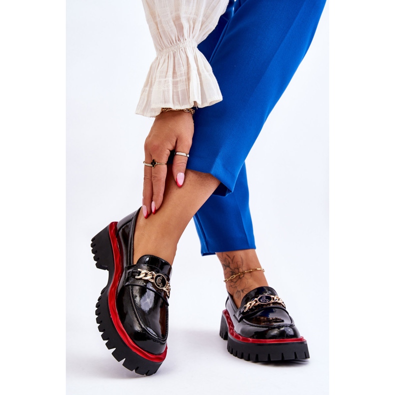 S.Barski Mocassins Plateforme Laqués Noir Ronin 2