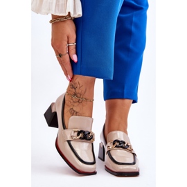 S.Barski Escarpins Confortables à Talons Bas Beige Valenti noir 2