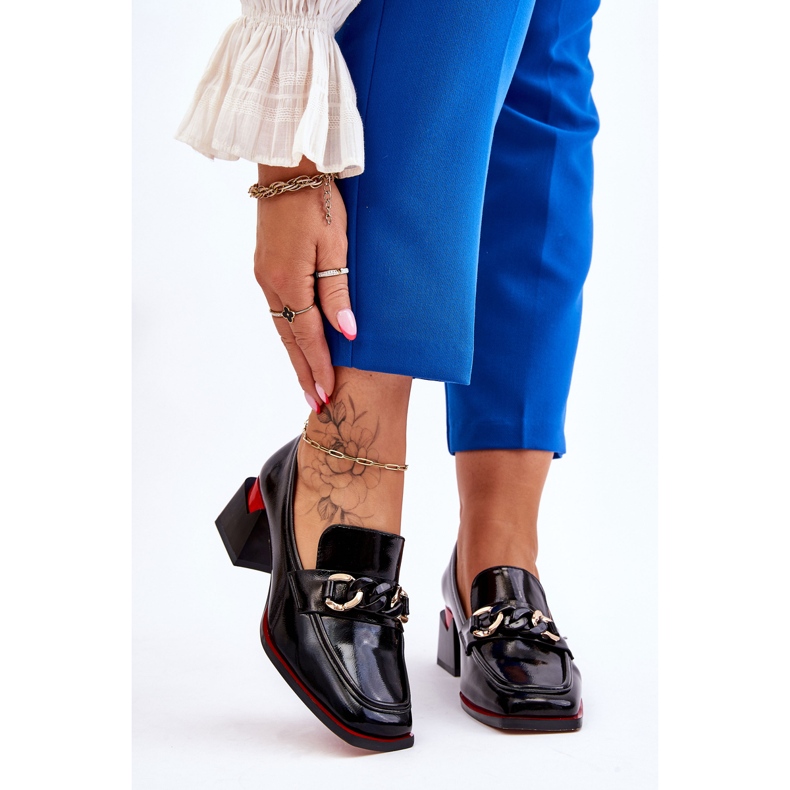 S.Barski Escarpins Confortables à Talons Bas Noir Valenti 1