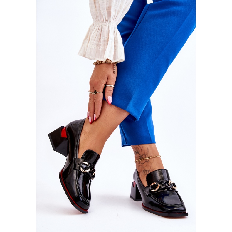 S.Barski Escarpins Confortables à Talons Bas Noir Valenti 2