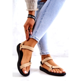 Sandales de sport en daim pour femmes Beige 2