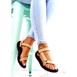 Sandales de sport en daim pour femmes Beige 5