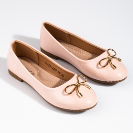 Vinceza Ballerine fille Shelovet laquée poudre rose 1