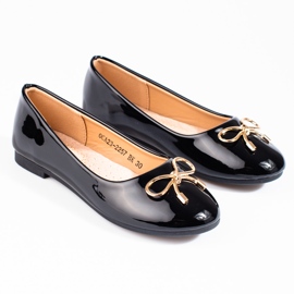 Vinceza Ballerines fille Shelovet laquées noir le noir 1