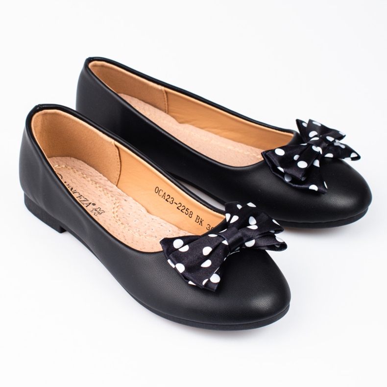 Ballerines pour filles Vinceza avec un noeud noir le noir 1