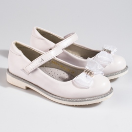 Ballerines Vinceza blanches à fermoir fille 1