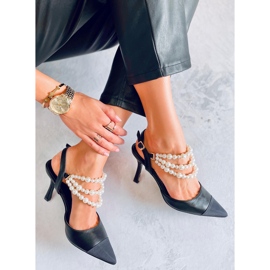 BM Escarpins à talon ouvert avec perles Harmony Black le noir 3
