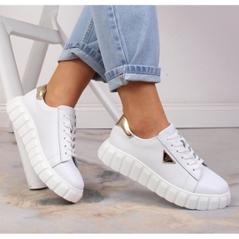 Chaussures en cuir pour femmes sur la plate-forme blanc Filippo DP4138/23 1
