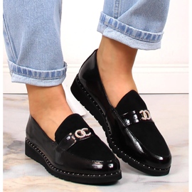 Chaussures femme en cuir avec zircons Filippo DP1515/23 le noir 7