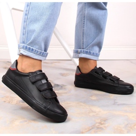 Baskets en cuir écologique noir Big Star LL274A208 avec velcro le noir 2 Baskets en cuir écologique noir Big Star LL274A208 avec velcro le noir 2