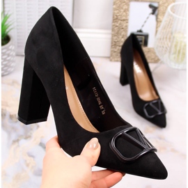 Escarpins à talons en daim noir Vinceza 2246 le noir 1