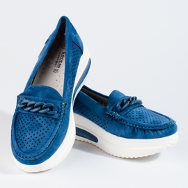SHELOVET Mocassins plateforme Shlovet bleus femme 1