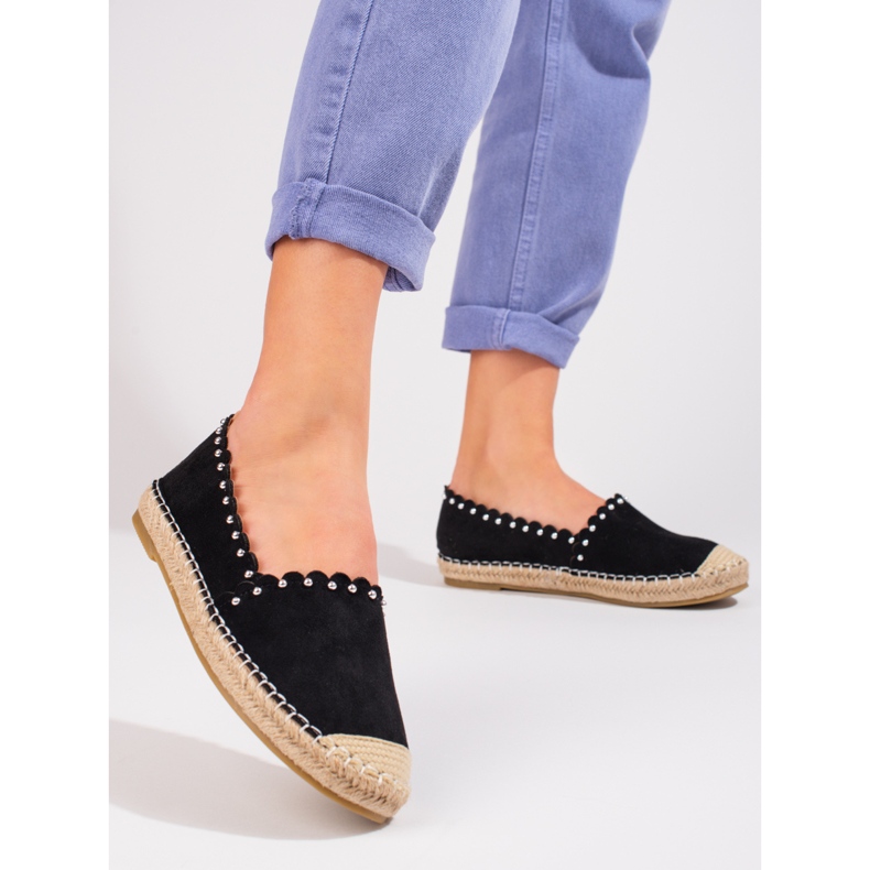 Espadrilles noires Vinceza, femmes 1
