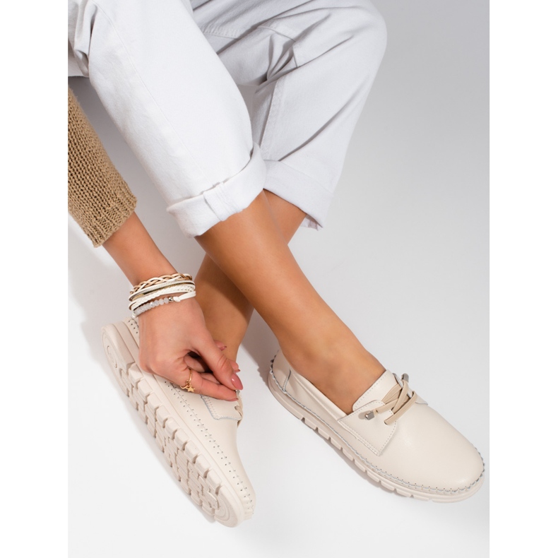 Chaussures Vinceza en cuir beige 2