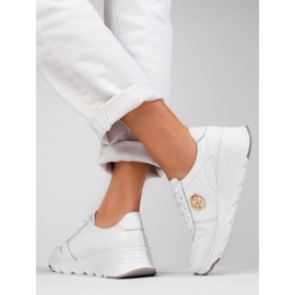 Baskets femme Vinceza en cuir blanc 2