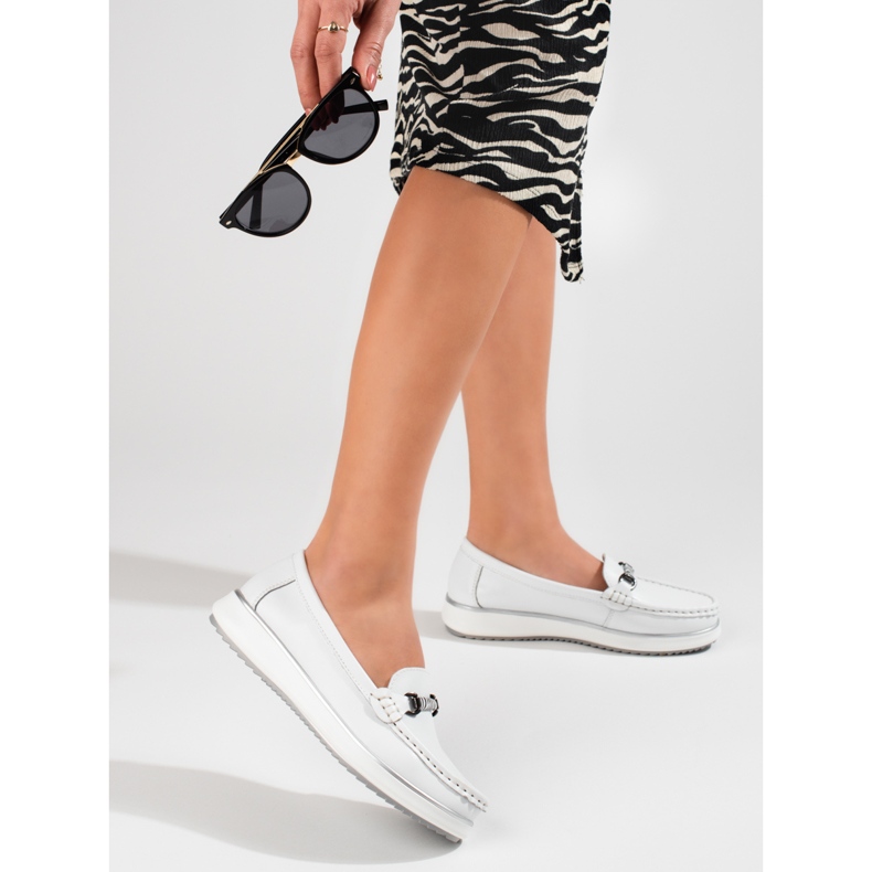 Mocassins classiques en cuir pour femmes Vinceza blanc blanche 1 Mocassins classiques en cuir pour femmes Vinceza blanc blanche 1