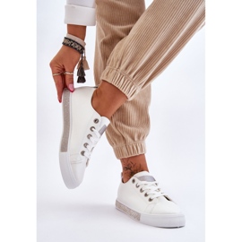 PS1 Baskets Basses Femme Avec Jets Blanc-Argent Demira blanche 1 PS1 Baskets Basses Femme Avec Jets Blanc-Argent Demira blanche 1