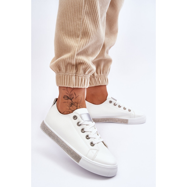 PS1 Baskets Basses Femme Avec Jets Blanc-Argent Demira blanche 2 PS1 Baskets Basses Femme Avec Jets Blanc-Argent Demira blanche 2