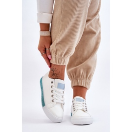 Baskets basses pour femmes avec jets Demira blancs et bleus 2
