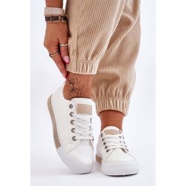 PS1 Baskets basses à jets pour femmes Blanc-Beige Demira blanche 2