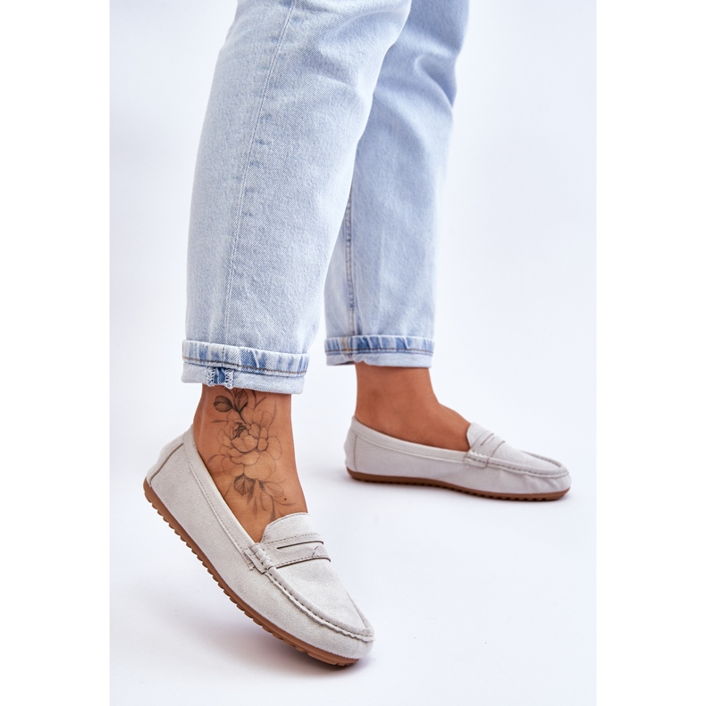 FC3 Mocassins Classiques en Daim pour Femme Gris Ivana 2