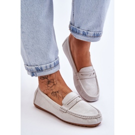 FC3 Mocassins Classiques en Daim pour Femme Gris Ivana 4