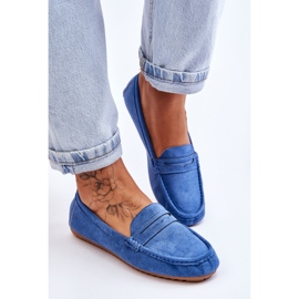 FC3 Mocassins classiques en daim pour femmes Bleu Ivana 4
