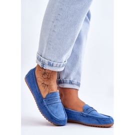 FC3 Mocassins classiques en daim pour femmes Bleu Ivana 3