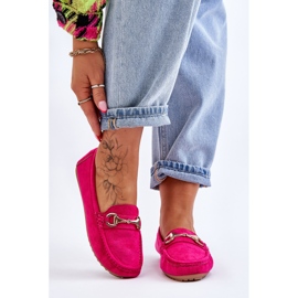 FC3 Mocassins en daim classiques avec décoration Arla Fuchsia rose 1