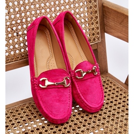 FC3 Mocassins en daim classiques avec décoration Arla Fuchsia rose 4