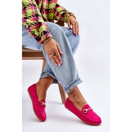 FC3 Mocassins en daim classiques avec décoration Arla Fuchsia rose 5