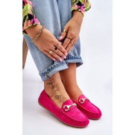 FC3 Mocassins en daim classiques avec décoration Arla Fuchsia rose 6