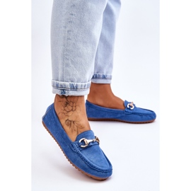 FC3 Mocassins en daim ornés classiques Arla bleus 3