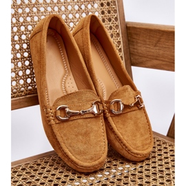 Mocassins en daim classiques ornés de camel Arla brun 4