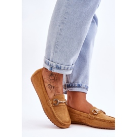 Mocassins en daim classiques ornés de camel Arla brun 5