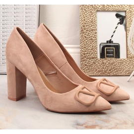 Escarpins à talons en daim beige Vinceza 2246 3