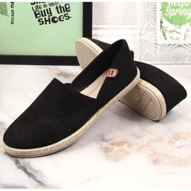 Espadrilles à enfiler pour femmes noires Vinceza 34591 2