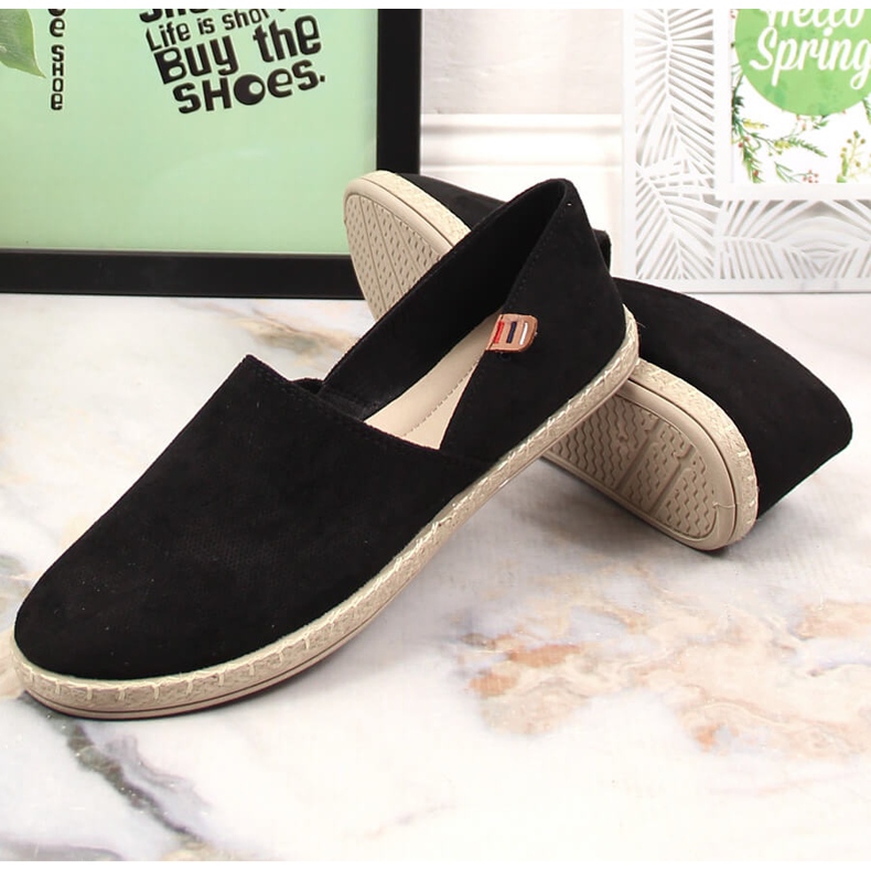 Espadrilles à enfiler pour femmes noires Vinceza 34591 2