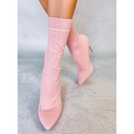 PA1 Moody Rosa bottines à talon chaussette rose 4