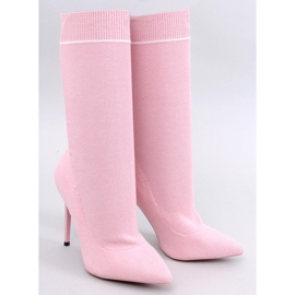 PA1 Moody Rosa bottines à talon chaussette rose 2